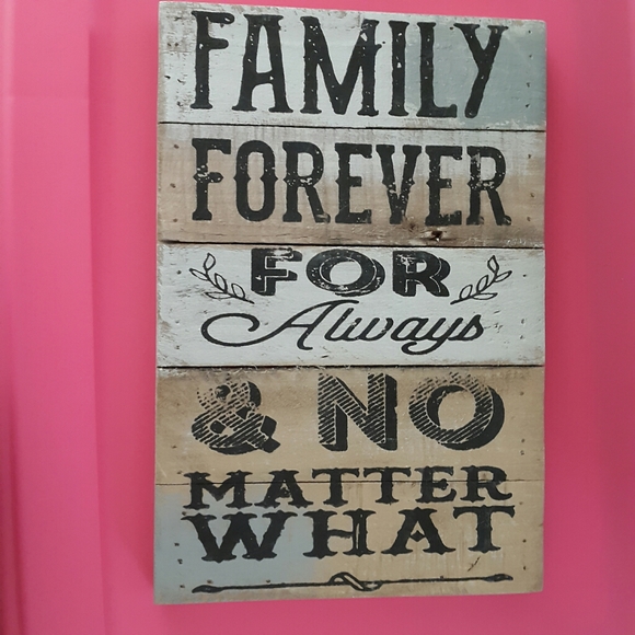 None Other - #86 Family Forever Wall Art Plaque Wooden